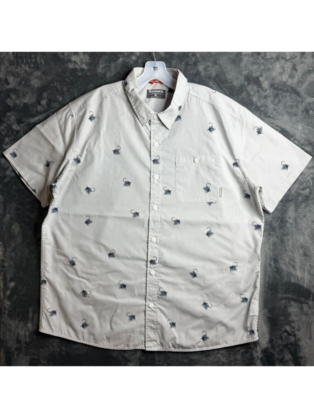 Siimms Short Sleeve Lure Button Up Men's Sz XL